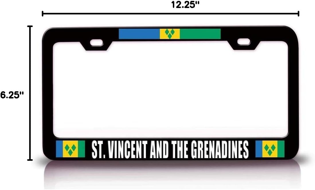 ST Vincent and The Grenadines Flag Metal Car SUV Truck License Plate Frame Bl x61