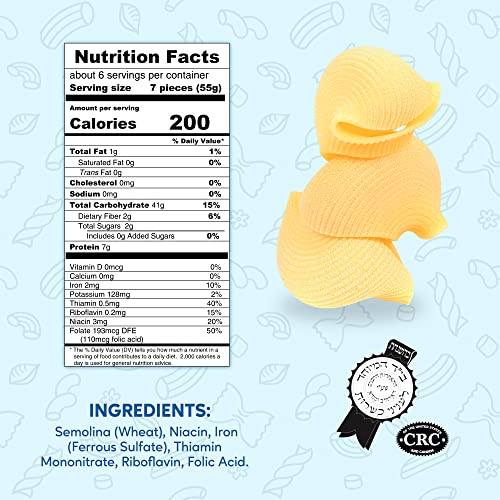 Chuster Jumbo Pasta Shells | Vitamin Enriched Macaroni Noodles For Meat, Cheese & Butter- Based Sauces | Our Shell Pasta Cooks In 15 Minutes | No Eggs Sodium, Gmo, Cholesterol, Kosher | 2 Pack (12Oz) #TOP6