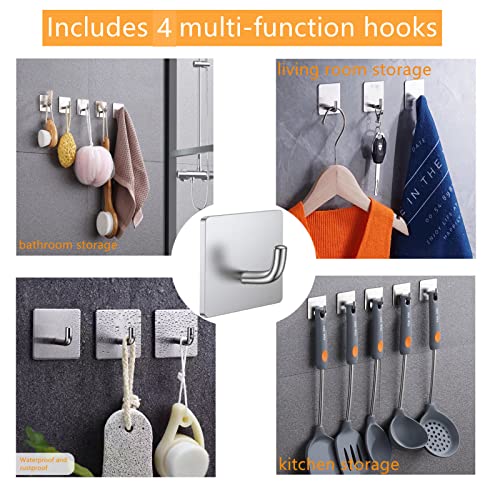 Newfun Polished Chrome Bathroom Hardware Set - 10Pcs Bathroom Towel Rack Set With 24 Inch Towel Bar,Toilet Paper Holder, Hand Towel Ring Towel Holders, Hook Up(Polished Chrome) #TOP6