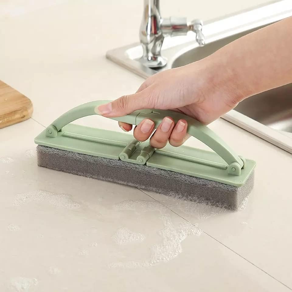 Folding Flexible Sponge Brush Multi-Purpose Cleaning Brush for Window Glass, Tile, wash Basin, Table Cleaning Cleaner Tool Sponge Wet and Dry Brush (Multi-Color, Pack of 1).-image-33