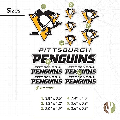 Calcomanía de vinilo Pittsburgh Penguins NHL acabado premium coche 3
