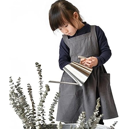 Amazon 子供用 エプロン かわいい 女の子 おしゃれ 幼稚園 北欧风 キッズエプロンh型 無地 イエロー Hallowon エプロン 通販