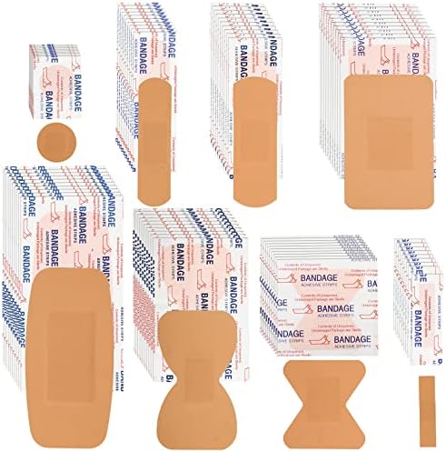 720 Pcs Variety Bandages Pack Assorted Sizes Fingertip Bandages Waterproof Bandages Breathable Adhesive Bandages Bulk for First Aid Wound Care Scrapes Blister (Butterfly)