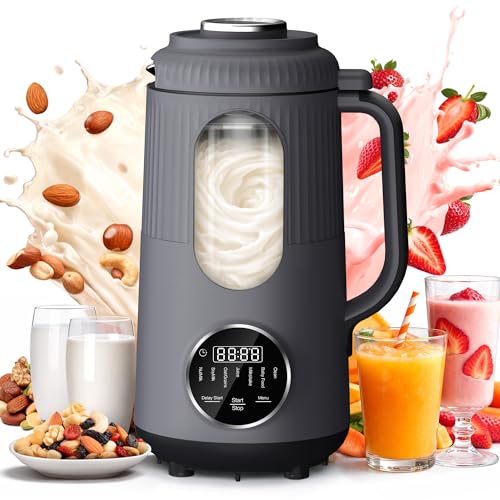 SilkSpin Milk-Smooth Nut Milk Maker Machine, 35oz Automatic Soy Milk Maker for 4 Families, Mini Blender for Homemade Oat, Almond, Soybean, Plant-Based Milk, Juice, MilkShake with 12H Delay Start
