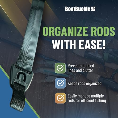 BoatBuckle Gunwale/Deck Mount Retractable Rod Tie-Down, 24-Inch | Fishing Rod Straps for Boat Deck or Gunwale Mounting, Self Retracting Tie Downs for Fishing Gear Storage and Organization - Image 6
