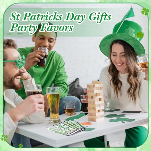 Supervitae 30 Pcs St Patrick's Day Ballpoint Pens Green Shamrock Lucky Clover 1.00 mm Black Ink Smooth Writing Pens for Women Aesthetic Office Supplies St Patricks Day Gifts Party Favors - Image 5