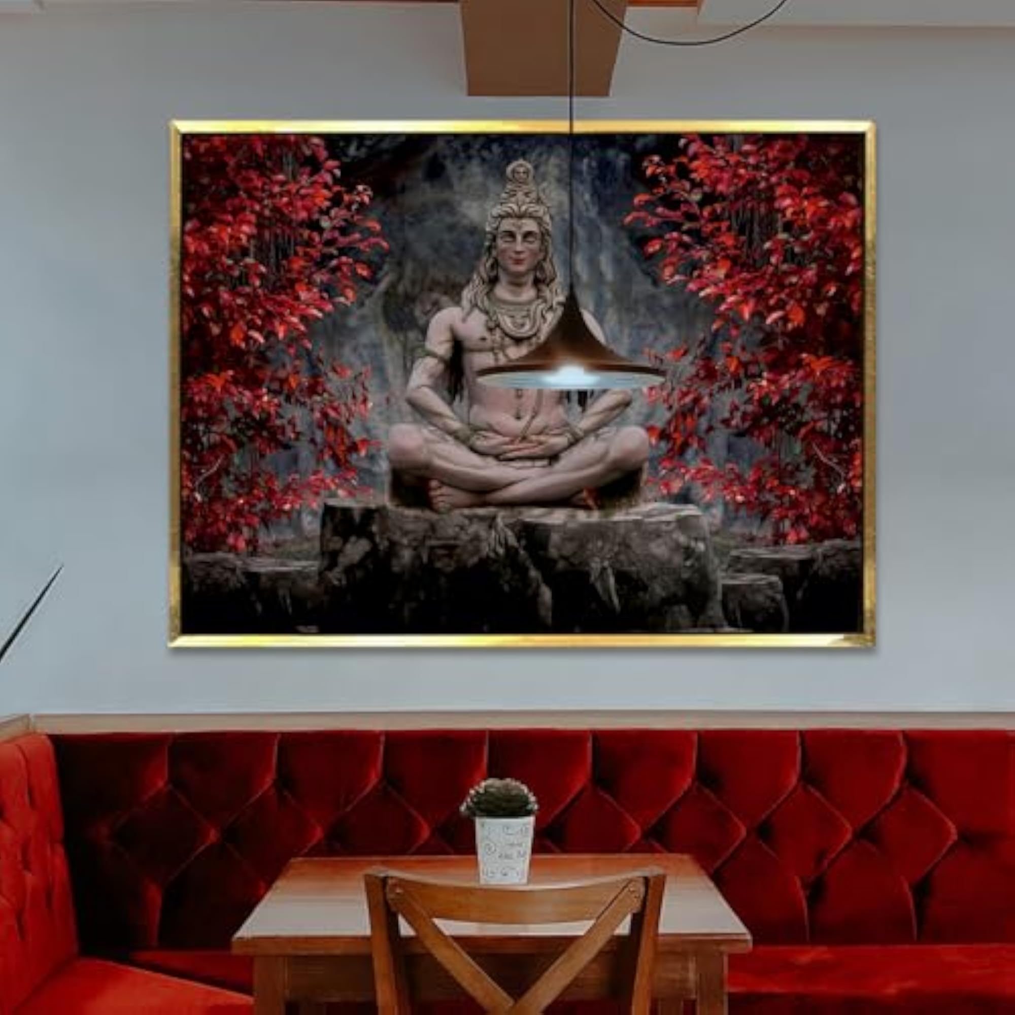 Lord Shiva Wall Art, Vibrant Abstract HD Canvas Print
