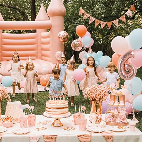 Image of TONIFUL 16 Inch 10 Pcs Fat Rose Gold 0-9 Birthday Number Balloons