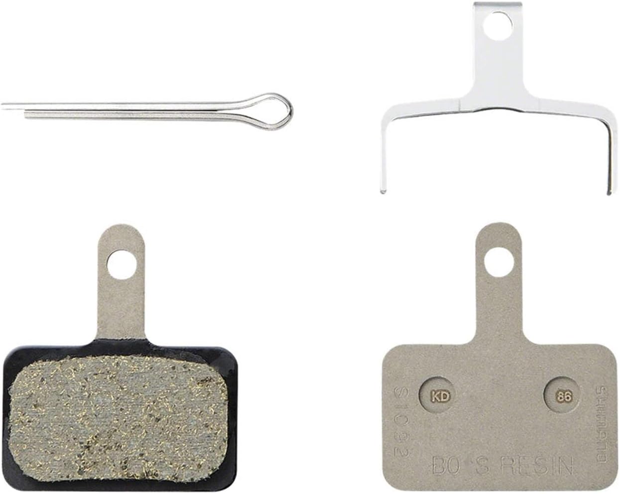 B05S-RX Bike Disc Brake Pad and Spring - Resin Compound, Stainless Steel Back Plate