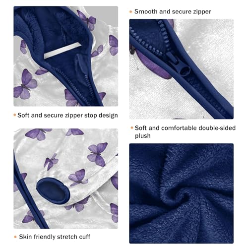 Purple Butterflies White Toddler Winter Jacket Warm Winter Coat for Boy 3T3