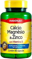 Cálcio, Magnésio e Zinco c/ Vit. D 600mg - 60 Cáps., Maxinutri