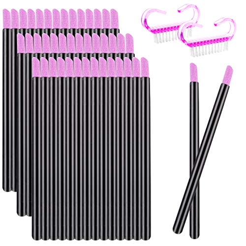 WXJ13 35 PCS Stone Sanding Nail File Stone Cuticle Remover Stick Washable Manicure Tool and 2 PCS Nail Brushes