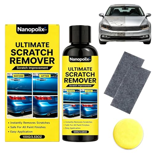 Nanopolix Scratch Remover for Car - Nano Polix Magic Cloth & Kit - Ultimate Paint Repair Polish Paste - Quick Fix Scratches Swirls Surface - Auto Detailing Set 100g/3.53oz (1 Bottle)