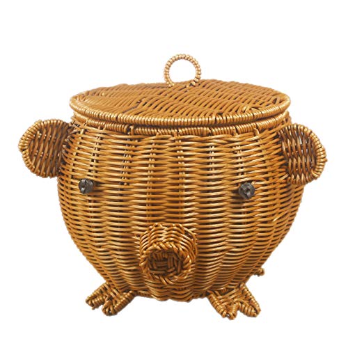 LUCBEI Cesta de frutas con forma de animal con forma de animal con forma bonita, bandeja novedad, cesta para el desayuno, snack vegetal, cesta de mimbre ( Tamaño: L )