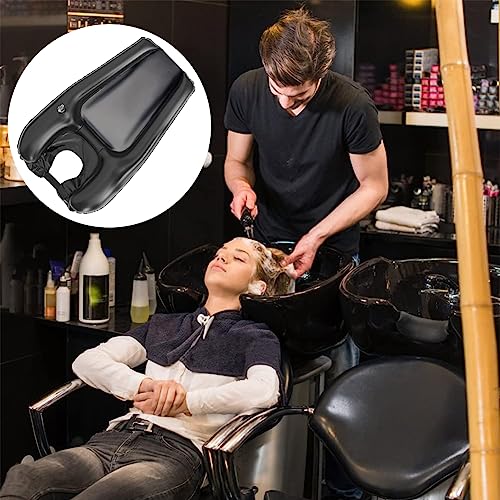 Haarwaschbecken für Bettlägerige, Aufblasbare Haarwaschbecken, Mobiles Waschbecken,Tragbares Shampoo Becken,Tragbare Kopfstütze für Friseure,Für Ältere Menschen, Behinderte, Schwangerschaft, Schwarz