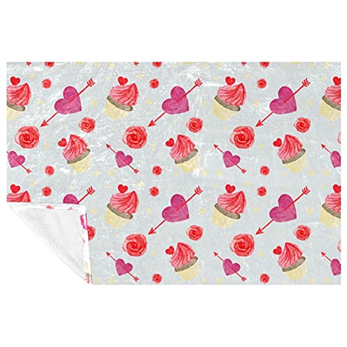 Couverture douce lit plaid chaud motif flèche cœur camping plage 150x100 - 2