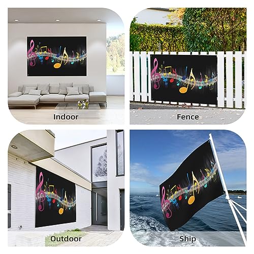 Drapeau note de musique grand format extérieur polyester - 7