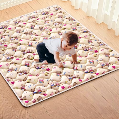 Image of High-Density Foam Baby Play Mat, 59x59 Inches Thicken One-Piece Comfortable and Soft Playmat, Non Slip Machine Washable Floor Mat for Infants, Tapete para Bebes,Toddlers