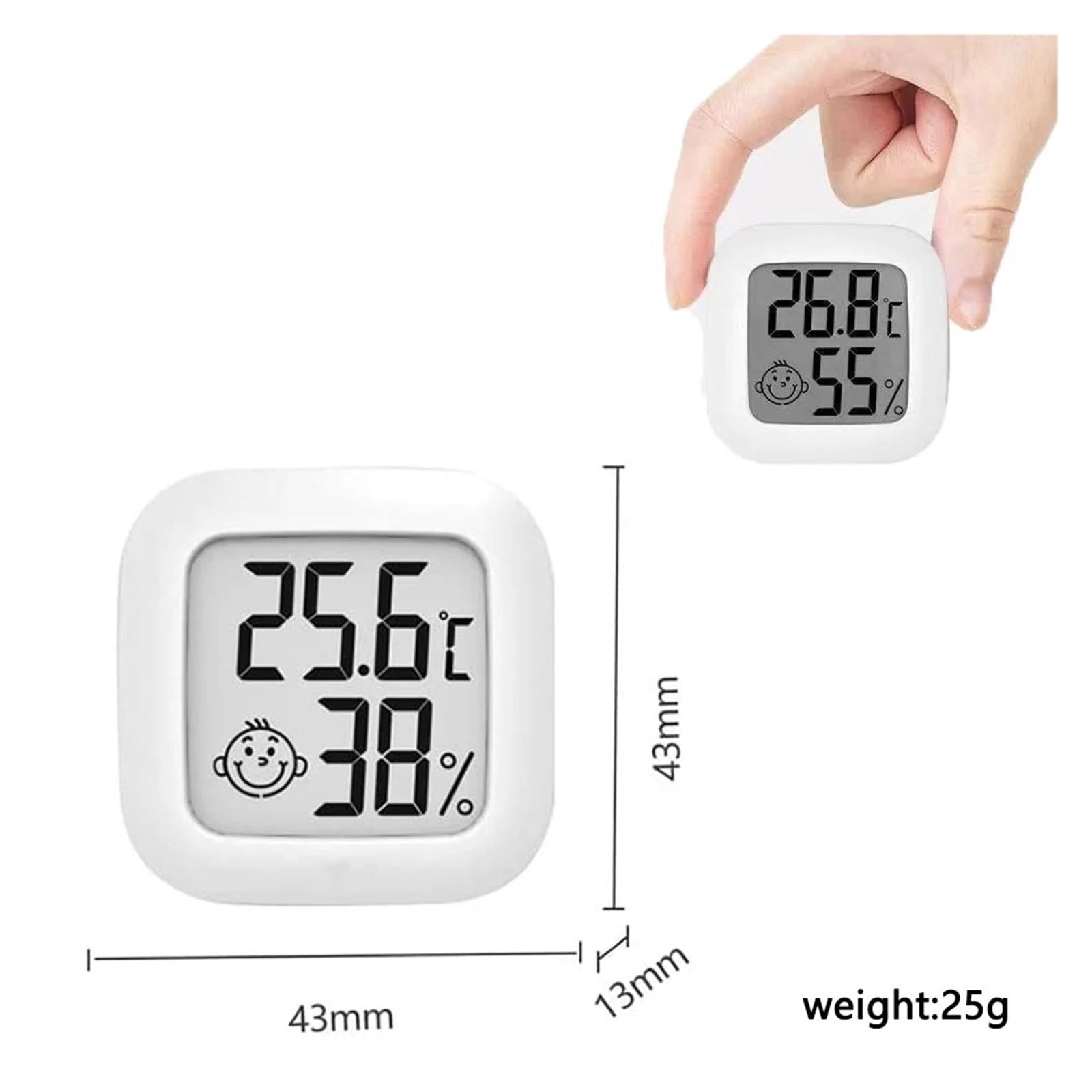 LCD elektroniczny cyfrowy miernik temperatury i wilgotności kryty termometr zewnętrzny higrometr stacja pogodowa zegar, czarny