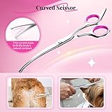Pawaboo Hundepflege Schere Set, 5 Stück Professionelle Hundesalon Schere Kämmen Fellschere mit Runder Sicherheitspitze für Haustiere Hunde Katze Effilierschere Haarpflege Fellpflege Schneiden - Rosa