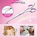 Pawaboo Hundepflege Schere Set, 5 Stück Professionelle Hundesalon Schere Kämmen Fellschere mit Runder Sicherheitspitze für Haustiere Hunde Katze Effilierschere Haarpflege Fellpflege Schneiden - Rosa