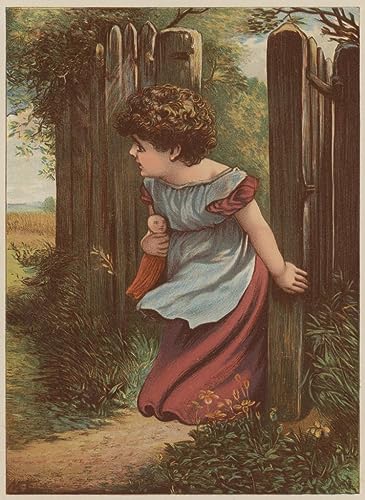 Poster Girl Waiting for Postman Mary Ellen Edwards toile 58x90 cm