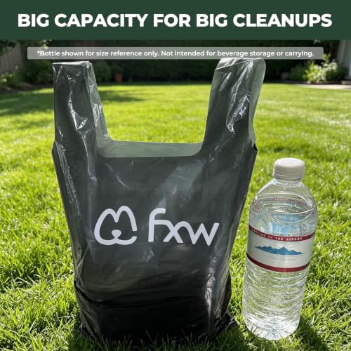 Image of FXW 2-Ply Durable Dog Poop Bags, Extra Thick Leak-Proof, 100 Count | Large 14 x 9 inch Size, Easy-Open Handle, Unscented, 50% Recycled Plastic