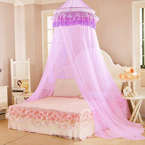 Goplus Princess Bed Canopy Netting Dome With Elegant Ruffle Lace For Girls And Baby #TOP5