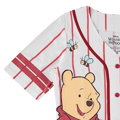 Disney Camiseta feminina de beisebol Pooh - Vintage Ursinho Pooh malha botão camisa de beisebol - Wi