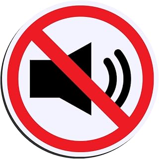 No Sound Speaker Audio Output Forbidden Noise Control Warning Sign Sticker Vinyl Decal Laptop Car Accessories 4.5 inch