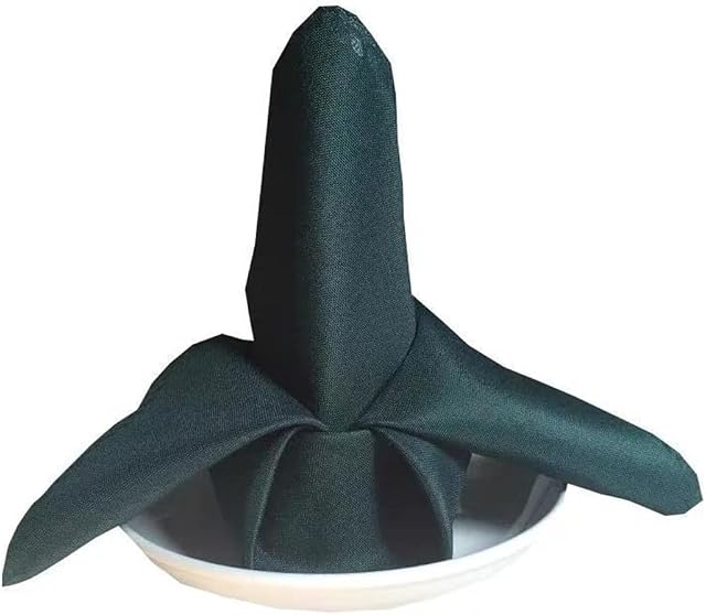 FANSU Cloth Napkins Pack of 4/6/8/12, Soft Polyester&Cotton Dinner Napkins Washable Table Napkins for Wedding, Banquet, Home, Hotel, Cocktail, Dining Party (Dark green,48x48cm/6 Pack)