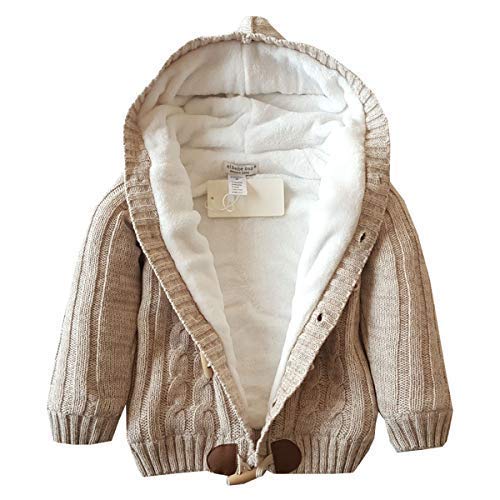 Dealone Toddler Knit Cardigan Sweater Baby Boys Girls Fleece Lined Sweaters Outerwear Spring Fall Winter #TOP1