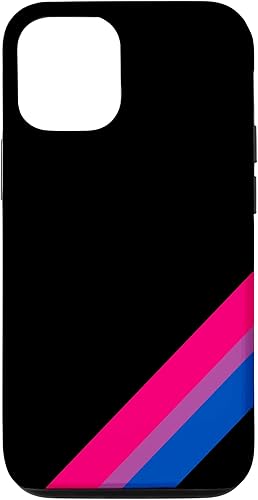 Funda de rayas diagonales bisexuales para iPhone 15 Pro con bandera del orgullo LGBT