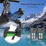 Wipkviey T6 Drohne mit Kamera 1080P, FPV WiFi Drone für Anfänger, RC Quadrocopter mit 2 Akkus, Schwerkraft-Erkennung, Flip Mode, Ein-Tasten-Start, Headless Mode Mädchen/Jungen Spielzeug, C0