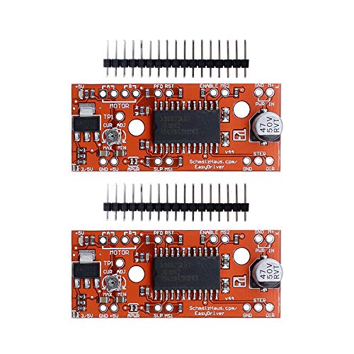 Diymore 2pcs V44 A3967 EasyDriver Shield 7V-30V Stepper Motor Driver for Arduino EK1204 Support 4/6/8 Wires Stepper
