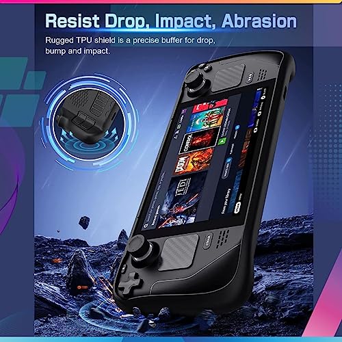 Image of TMGKickstand Protective Case for Steam Deck, TPU Protective Anti-drop Back Cover with Bracket Compatible with Steam Deck