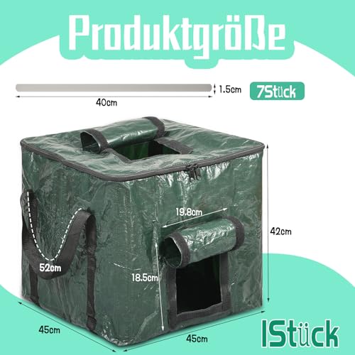 Hlimior Thermo Komposter 85L – Komposter Garten, Schnellkomposter & robuster Komposter für Küchen- und Gartenabfälle – Platzsparendes Design mit Belüftungs- und Einfüllklappe (1 Stück)