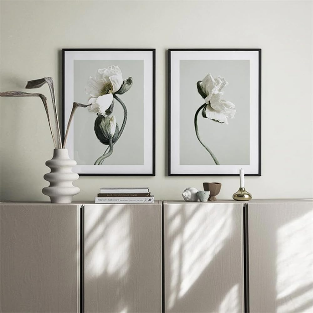 WBYZAC 2 Pieces-Canvas Printing Painting Small Fresh Flowers Modern Simple Style Living Room Dining Room Office Entrance Bedroom Table Decoration-50 * 60cm (No Frame)