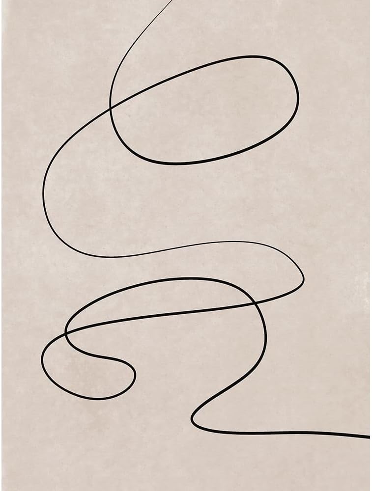 ArtDirect Minimal line art abstract drawing 03 Unframed Art Print Giclee Poster by Little Dean - Ready for Framing with Customization Sizes 8x10, 11x14, 15x20, 24x32, 36x48, and 45x60 Inches
