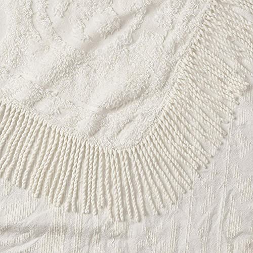 Image of Beatrice Home Fashions Medallion Cotton Chenille, Ivory, Standard Sham (Pack of 12)