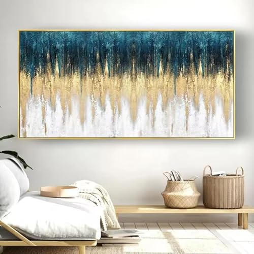 Peinture abstraite moderne sur toile 70x120 cm art mural décoration séjour