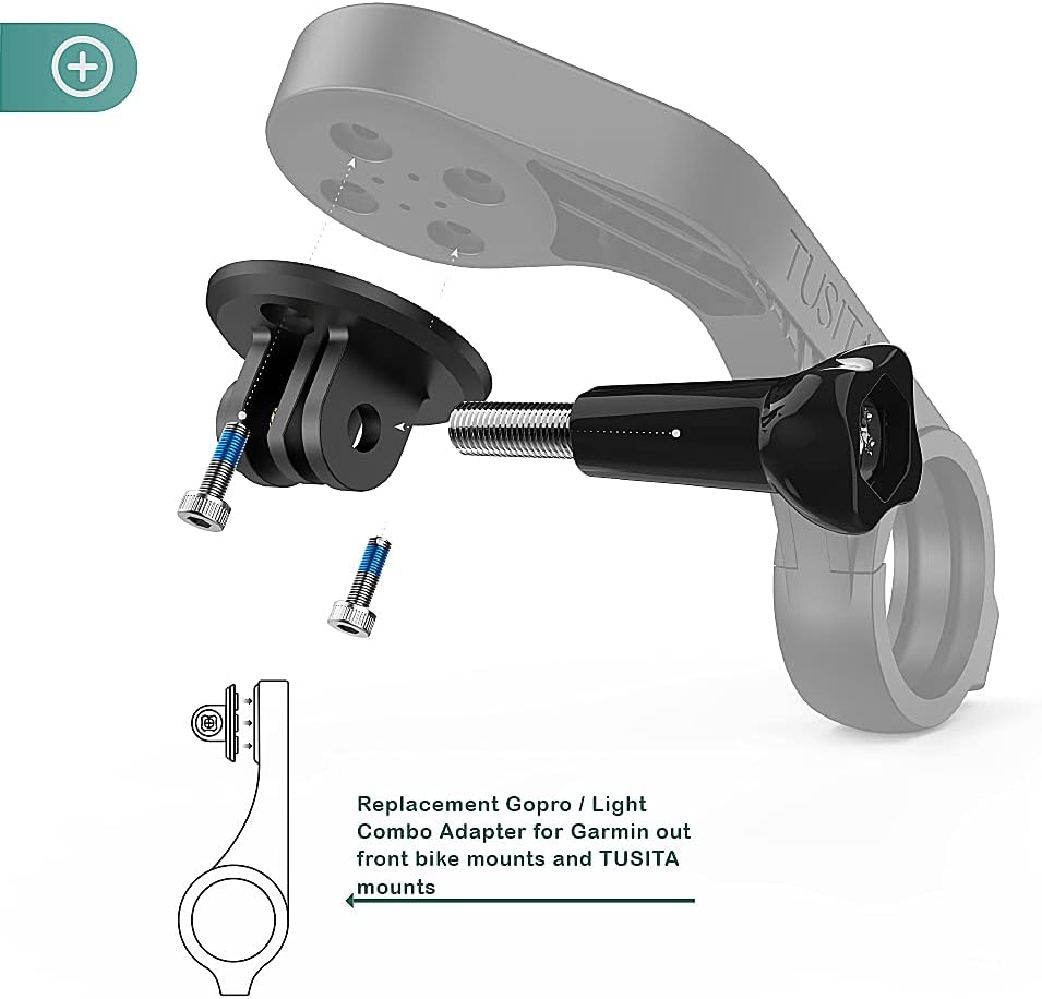 TUSITA [2PACK] Bicycle Gopro Combo Mount Adapter Compatible with