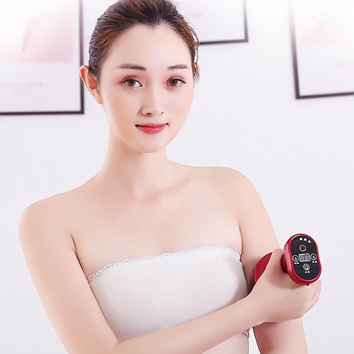 Homoyoyo Dispositivo Elettrico per Massaggio Guasha Funzione Drenante Anticellulite e Rilassante, in Abs Rosso per Automassaggio Muscolare e Trattamento Corpo