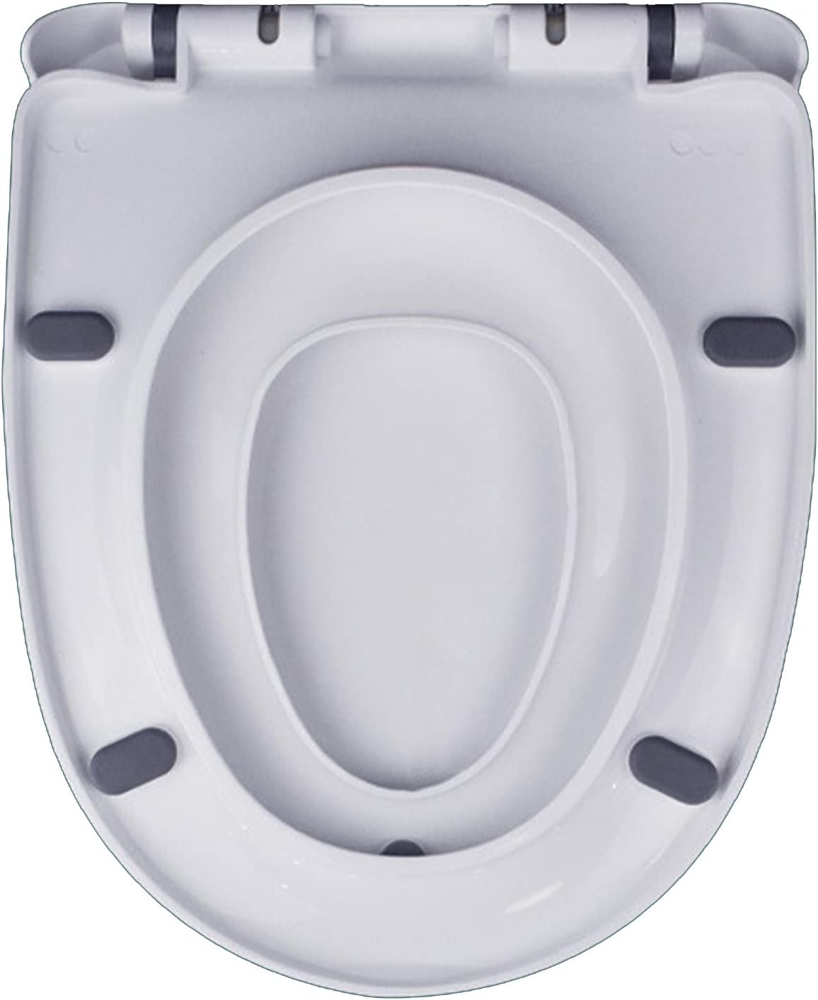 BHBXZZDB 2 in 1 Soft Close Toilet Seat with Adjustable Mounting Base, Thicken Plastic Toilet Seat Lid with Build in Potty Training Seat, Easy to Install and Clean, White