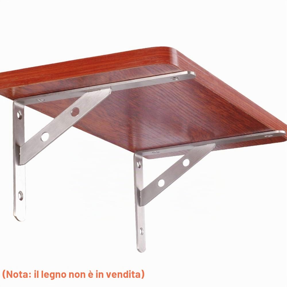 Staffe Mensole, 25cm Supporto per Mensole Pesanti, Staffe per Mensole ad Angolo Travi per Carichi Giganti, Supporto di Scheda, Scaffale e Mensola (2 Pcs)