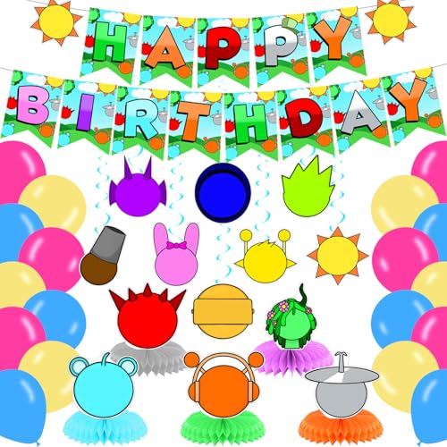 Sprunkie Birthday Party Decorations Sprunkie Game Happy Birthday Banner Cartoon Party Decorations for Men Women Kids Boy Girl Party Supplies