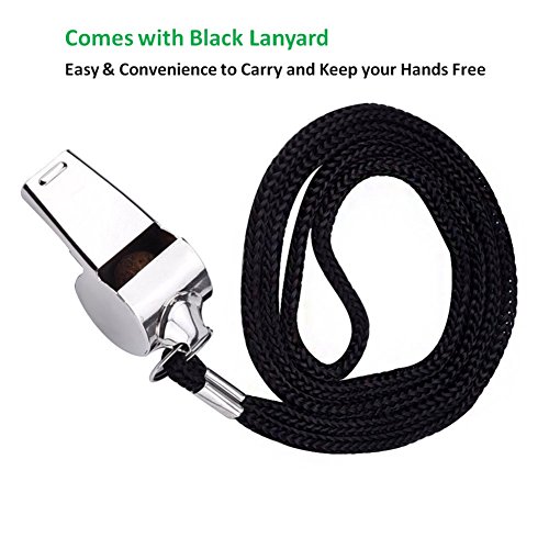 image for Golvery Metal Referee, Coach Whistle - Stainless Steel - Extra Loud Wh