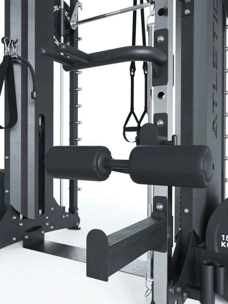 ATLETICA Dual | Multipresse | Doppelseitige Smith Maschine Kraftstation mit Steckgewichten | Studio Qualität | 472kg Eigengewicht | Training zu zweit