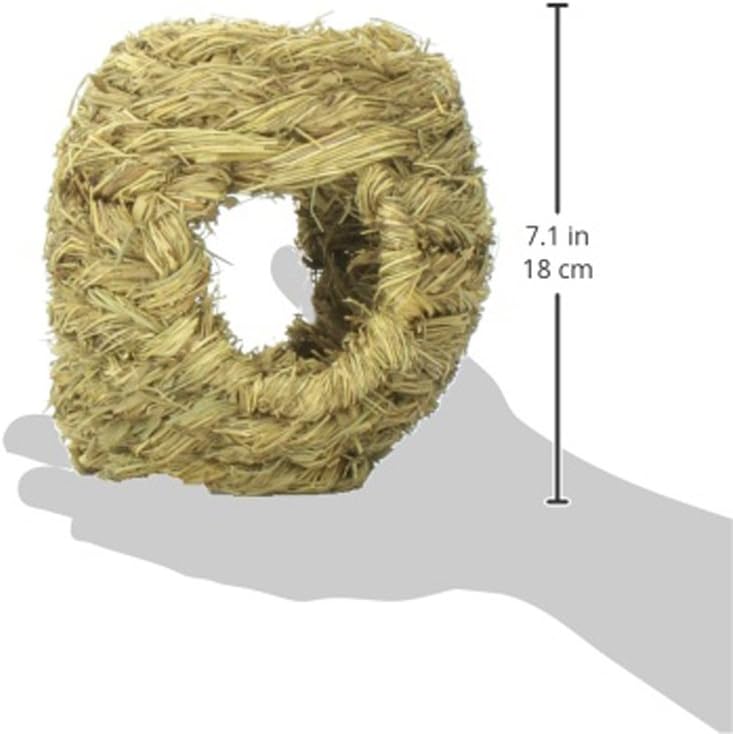 Prevue Hendryx 1094 Nature's Hideaway Grass Ball Toy, Medium, Black, 7.5"