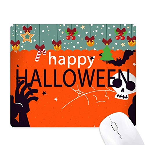 Tapis de souris Noël fantôme rouge en caoutchouc antidérapant pour bureau